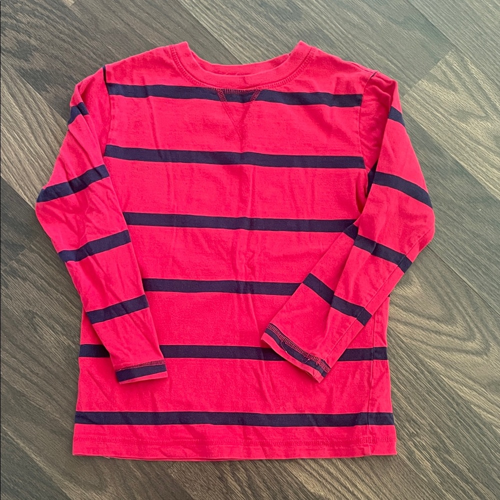 Place Red and Navy Striped Long Sleeve Tee
